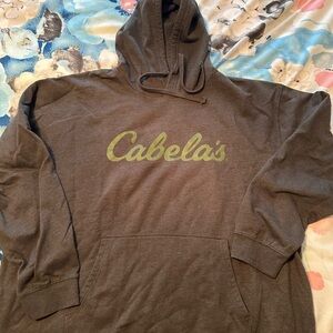 Cabela's Grey Hoodie with Olive Logo Script